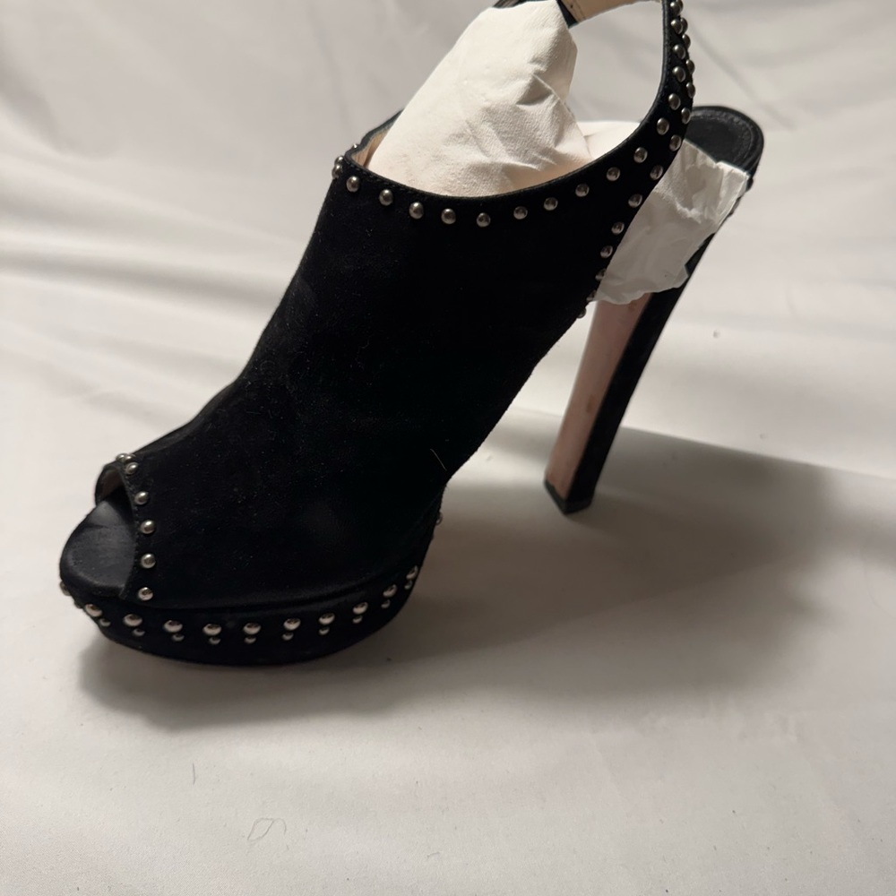 Prada Black Studded Platform Heels - Picture 3 of 7
